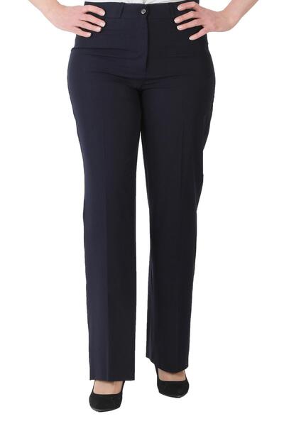 Günay Kadın Büyük Beden Pantolon Nvr1156 Kumaş Normal Bel Düz Paça-lacivert