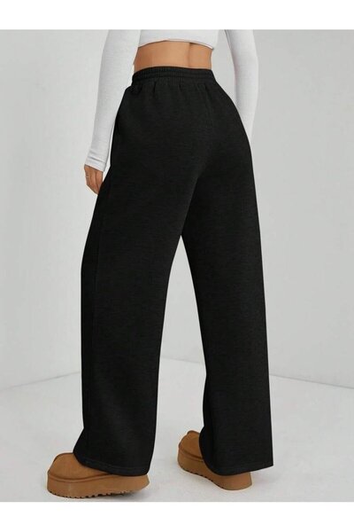 Polo State Μαύρο παντελόνι με ψηλόμεσο 3-κλωνο σχέδιο