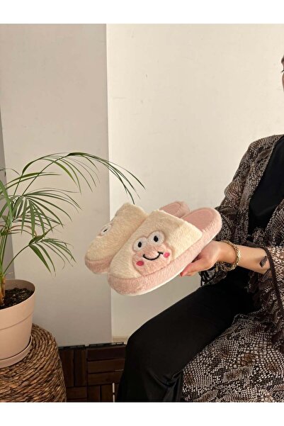 Behtah Kundura Plush Sweet Women's House Slippers - Frog Figured, Dowry and Bundle Slippers, Noiseless Thick Sole