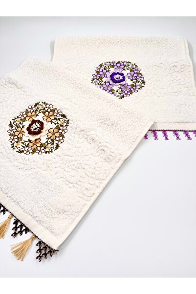 EvremStore El Yapımı İkili İğne Oyası Çeyizlik & Hediyelik Mutfak Havlusu 30x50