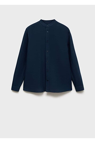 MANGO Man Hakim yaka keten gömlek