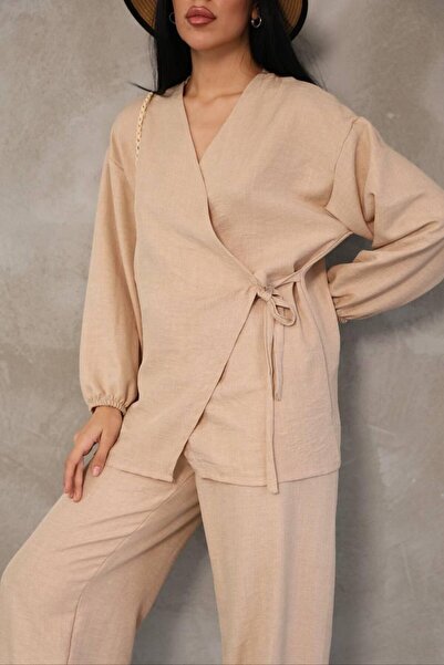 MEN Cross Linked Cotton Linen Kimono Set