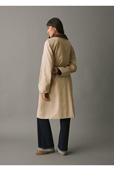 Mango Teen Kontrast yaka trençkot