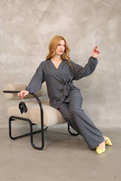 MEN Cross Linked Cotton Linen Kimono Set