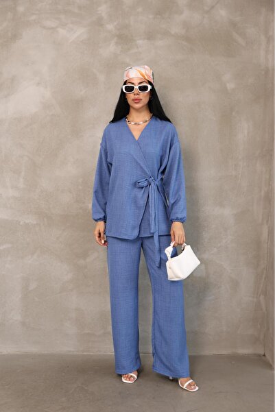 MEN Cross Linked Cotton Linen Kimono Set