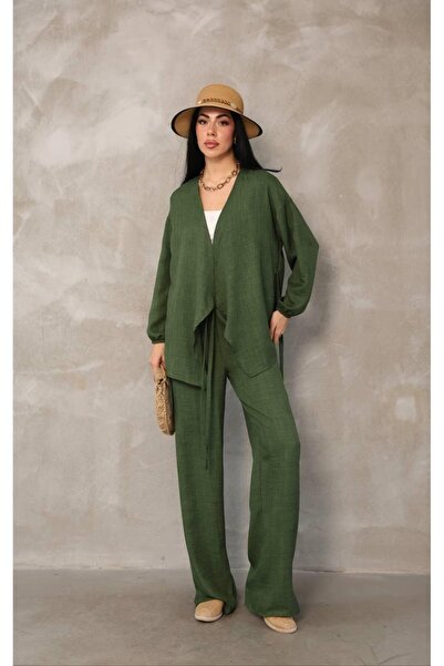 MEN Cross Linked Cotton Linen Kimono Set