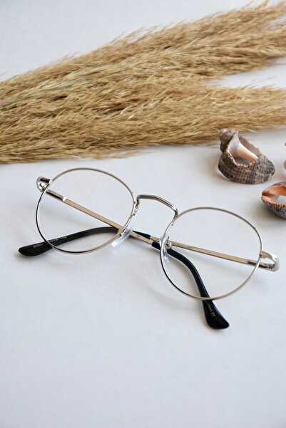 LOOKUP NEW Maria Unisex Oval Yuvarlak Gümüş Yeni Sezon Vintage Retro Gözlüğü ...