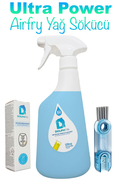 DolphFin Airfyer Temizlik Seti Yağ Sökücü * Temizleme Fırçası & Yedek Kapsül