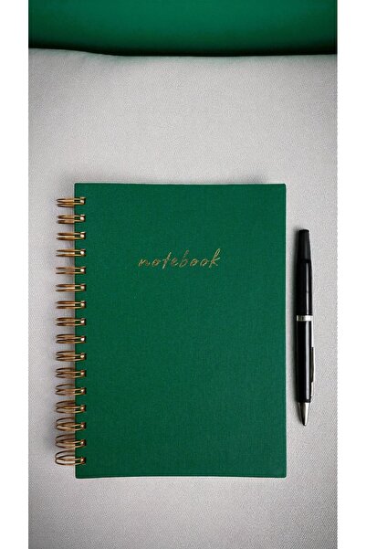 Printer X Studio دفتر ملاحظات مخطط من القماش الأخضر – مقاس A5، 160 صفحة، ورق ...