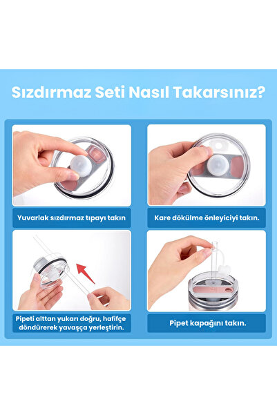 Yenigeldi 1 Set (3 Pieces) Leakproof Non-Spill Set for Quencher Thermos