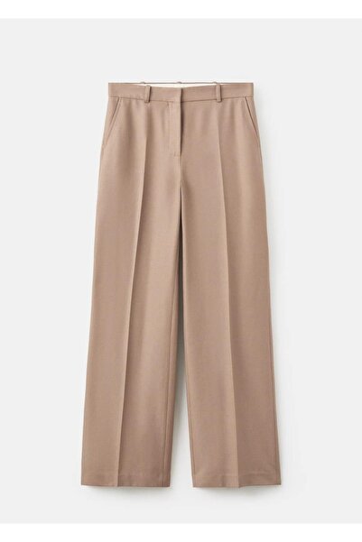 MANGO Woman Yün karışımlı düz kesim kumaş pantolon