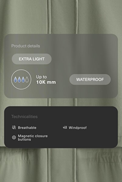 Oysho 10k waterproof extra-lightweight long jacket