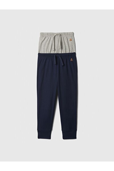 GAP Erkek Bebek Gri Brannan Bear İşlemeli Pull-On Jogger 2'li Eşofman Altı