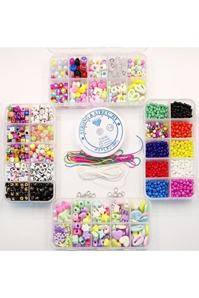 yiğit aksesuar Κοσμήματα Κατασκευή Χάντρες Άμμου Γράμματα Χάντρες και Φιγούρες Χάντρες για Παιδιά Σετ Κατασκευής Κοσμημάτων 45 τεμαχίων