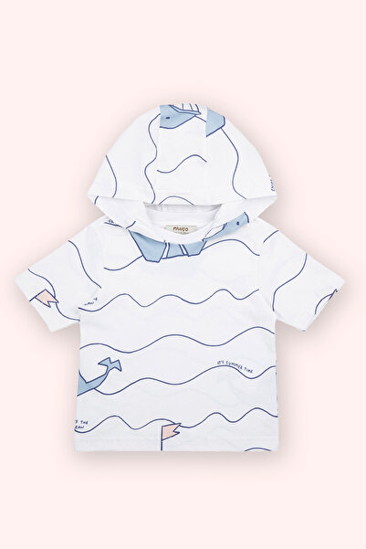 Panço Erkek Bebek Baskılı Beyaz Tişört