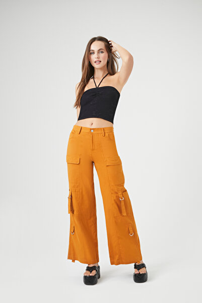 Forever 21 Twill Wide-Leg Utility Kargo Pantolon