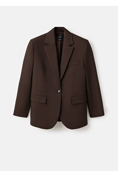 MANGO Woman Düz kesim blazer ceket