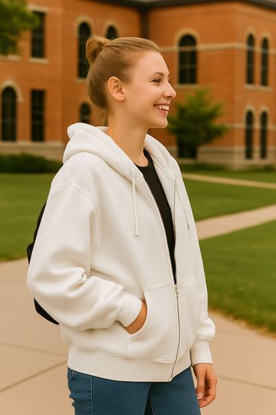 citycenterfashion Unisex Hooded Hooded Oversized Sweatshirt Zippered Jacket Cty-Abr-1763