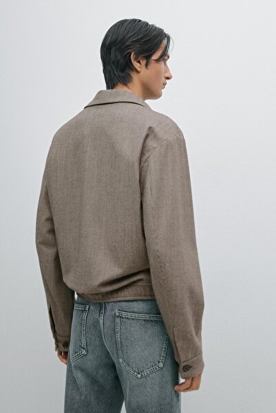 Massimo Dutti 100% wool houndstooth jacket