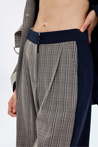 Quzu Шотландські штани з широкими штанинами та підкосами, темно-сині