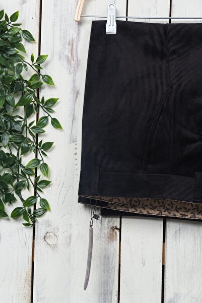 wontilotte Μαύρο Luxury Velvet - Ανδρικό Κλασικό Παντελόνι