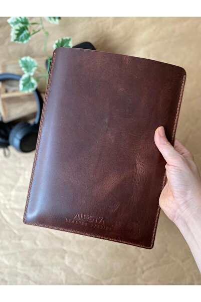 ALESTA LEATHER (نكتب الاسم) حقيبة كمبيوتر محمول من الجلد الطبيعي مصنوعة يدويًا / Macbook / Bigisayar / حقيبة كمبيوتر لوحي