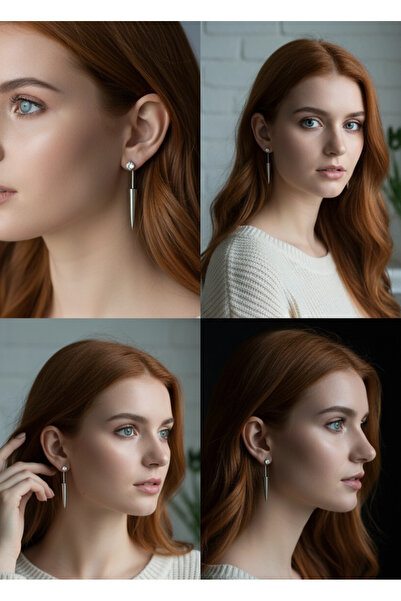 Rednose Ok Tasarım Hayalet halka sallantılı küpe stil gece abiye zarif şık pl...