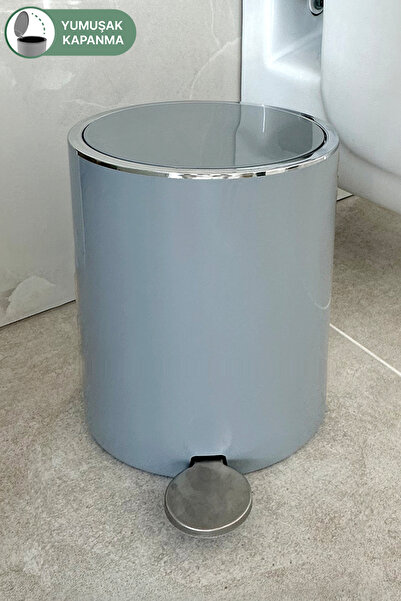 Prima Nova Lenox 5 Lt Pedal Bathroom Kitchen Trash Can Gray