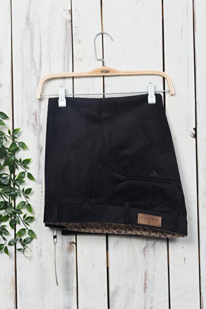 wontilotte Μαύρο Luxury Velvet - Ανδρικό Κλασικό Παντελόνι