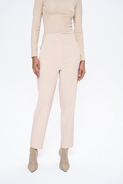 Quzu Pens Detaylı Pantolon Açık Bej