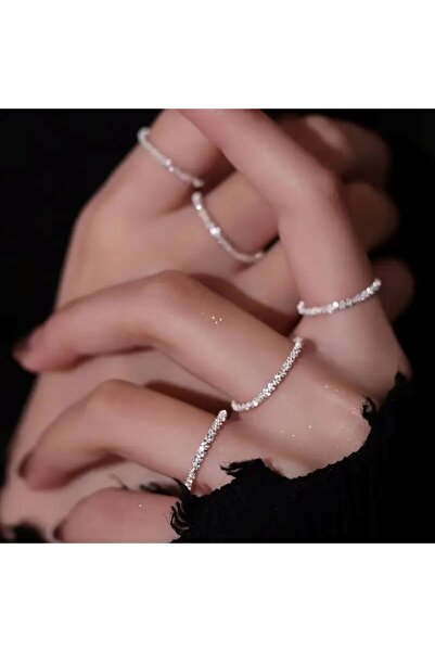 Minnoş Dükkan 3Pcs Minimalist Shimmering Dainty Ring