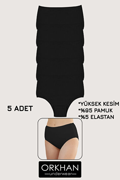 ORKHAN Women's High Waist Panties, Cotton South Head, Green & Whirlwind Fabric, for Cold Times Needs 5Pcs/Set