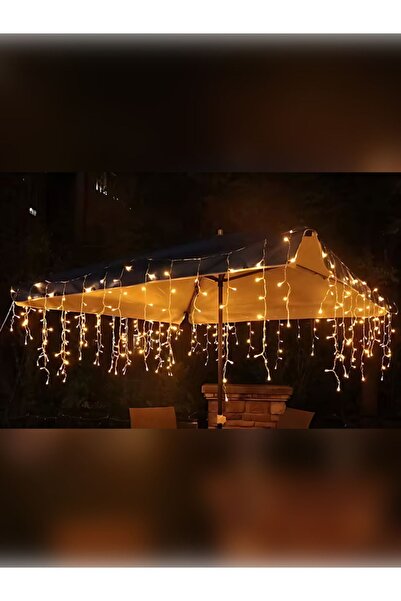 rkm store Saçak Led 16 Sarkıt Gün Işığı Fişli Eklemeli 4 Metre 8 Fonksiyonlu