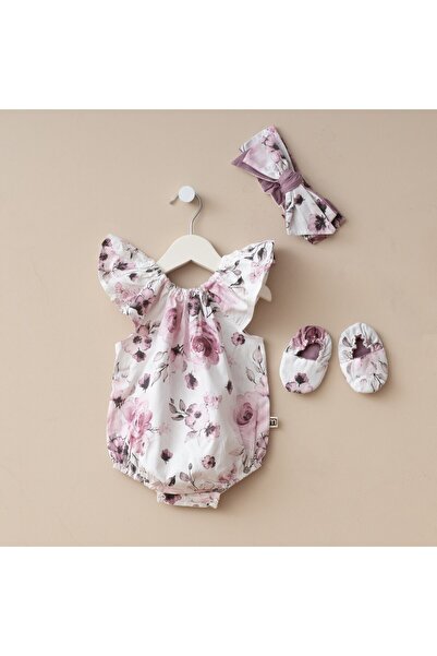 Minimus طقم بذلة بوني رومبير من القطن للفتيات حديثي الولادة مع باندانا وأزرار...