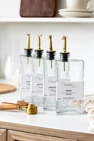 Feronyahome & Garden 500ml Glass Oil Bottle – Olive Oil & Sauce Bottle |   Modern Kitchen Accessory with Leak-Proof Lid