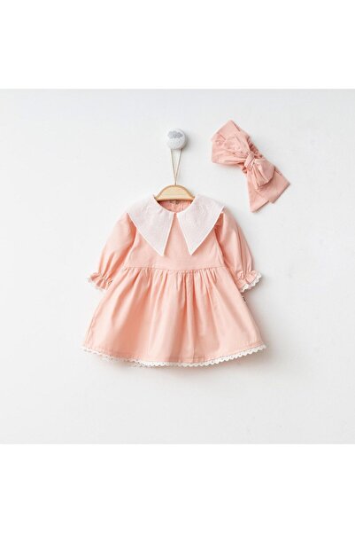 Minimus Daisy Cotton Baby Girl Dress - Triangle Collar, Headband and Laced Set