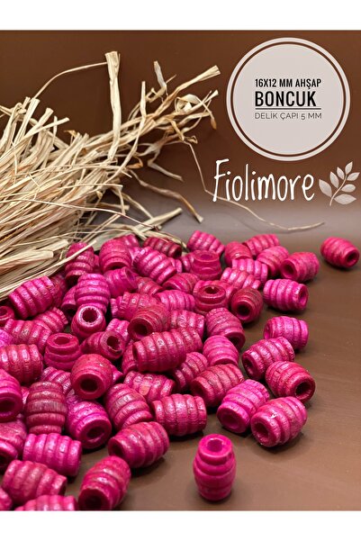 Fiolimore 16x12 mm fuksija roze ovalne drvene perle od makarona u obliku saća...