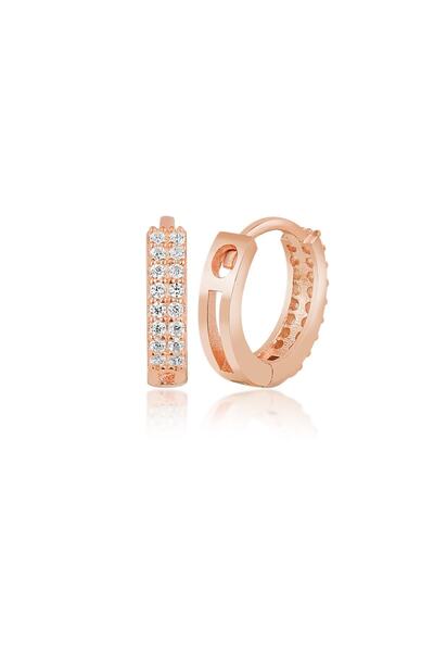 Silvano Jewelry 925 Ayar Sıra Taşlı Halka Gümüş Küpe