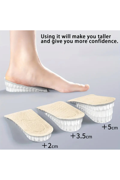 REACH Boy yükseltici taban boy uzatıcı topuk jel 5 cm iç taban siyah kumaş