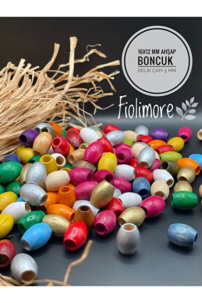 Fiolimore 16x12 mm Placă de culori mixte Mărgele din lemn Diametru gaură 5 mm...