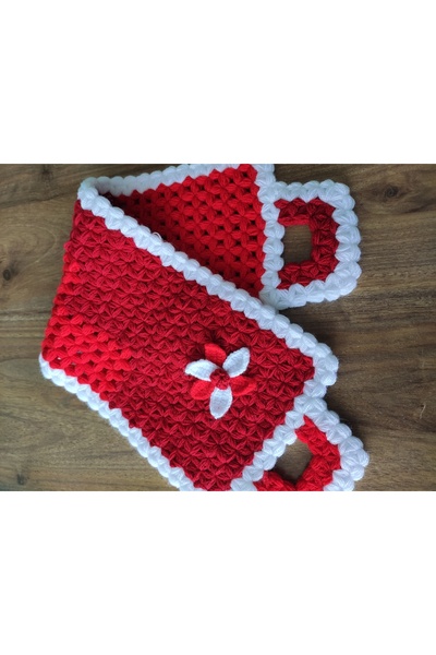 HANIMKIZ منشفة طويلة محبوكة يدويًا من الألياف المزهرة المستطيلة