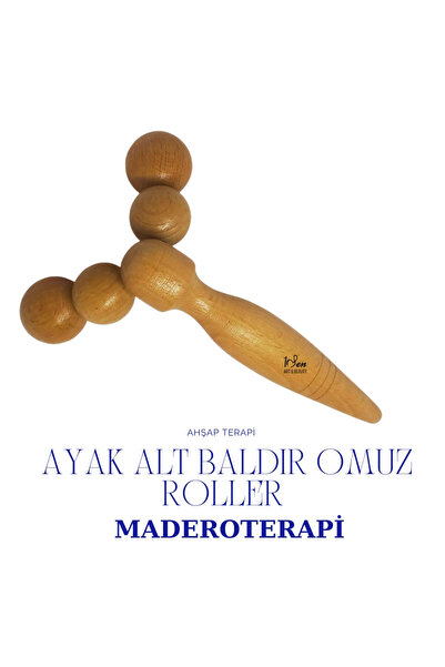 1senartbeauty Maderoterapi Ahşap Roller – Ayak Altı, Baldır ve Omuz Masaj Aleti