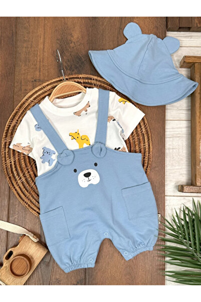 Kids Kingdom Slopet Tulum Kulaklı Çıtçıtlı Badili Cep Detaylı Erkek Bebek Takım CG880510