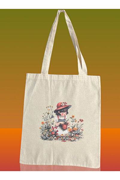 DERYA DESİNG ART Geanta de umar din stofa imprimata cu model pentru fata 35X40cm