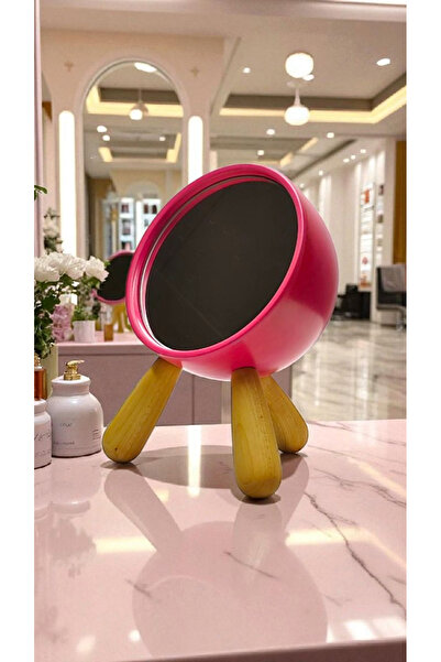 Decorative Desktop Makeup Mirror Pink Color