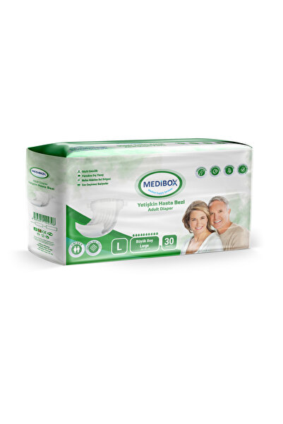 MEDİBOX Medıbox Yetişkin Belbantlı Hasta Bezi Büyük Boy Large 30 Adet Erkek K...