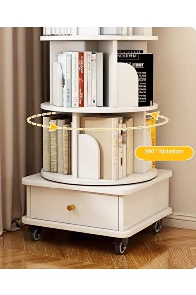 Raffine Moveable Multi Layers 360 Degrees Rotatable Corner Bookshelves