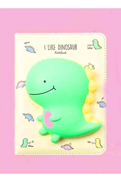 Raffine دفتر يوميات لطيف بنمط ديناصور من إسفنج الذاكرة، مناسب للمدرسة والمكتب، للكتابة والرسم، صورة متحركة مثالية