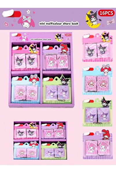 Raffine 16 Pieces Beautiful DIY Multicolor Cartoon Theme Mini Book Pocket Notebook Set Box for Kids Birthday