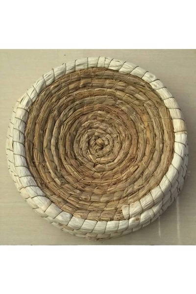 Raffine حصيرة قش طبيعية قابلة للتنفس على شكل عش أرنب كبير منسوج يدويًا في الصيف